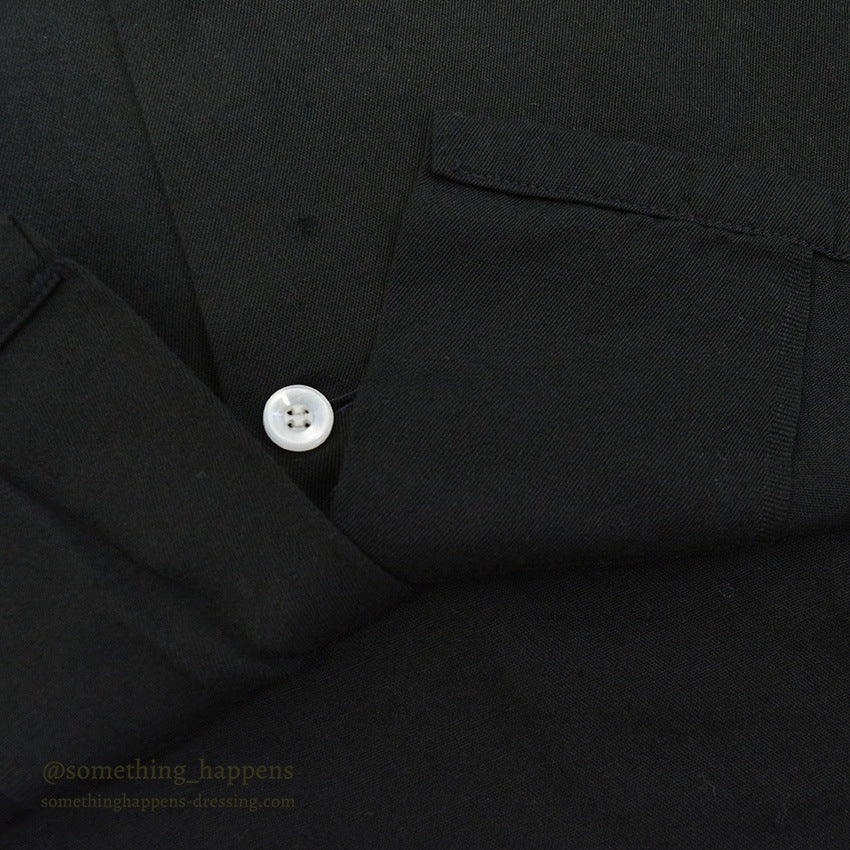 ~1960's BLACK RAYON GABARDINE SHIRT...L