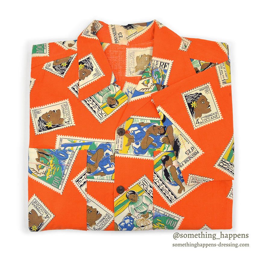 1950's~ PAUL GAUGUIN ART PRINT ALL COTTON S/S SHIRT ...
