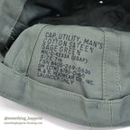 1960's DEADSTOCK USAF CAP, UTILITY, MAN'S COTTON SATEEN SAGE GREEN 2 ... 71/2