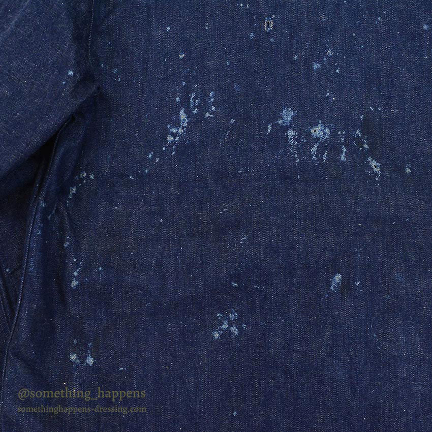 1940's USNAVY WW2 SHAWL COLLAR DENIM JACKET / DARK AND DAMAGED...
