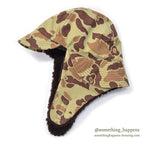 1980's ORVIS DUCK HUNTER CAMO GORE-TEX CAP WITH EAR FLAPS ... L/XL