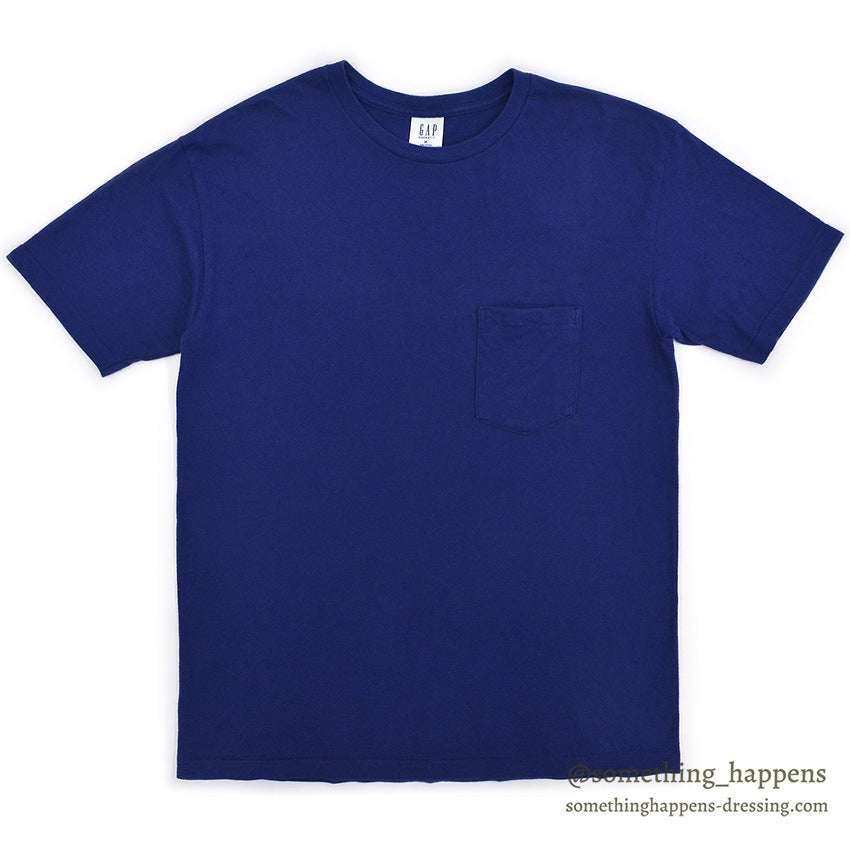 1990's~ GAP BACK PRINT POCKET T-SHIRT / BLUE ... M