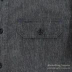 1950's HERCULES BLACK CHAMBRAY SHIRT / ELBOW PATCHES...
