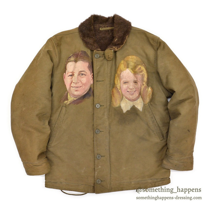 1940's WW2 N-1 DECK JACKET / PORTRAIT PAINT, SUPER RARE...