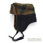 1990's LAKE OF THE ISLES PLAID FLEECE TRAPPER HAT...L