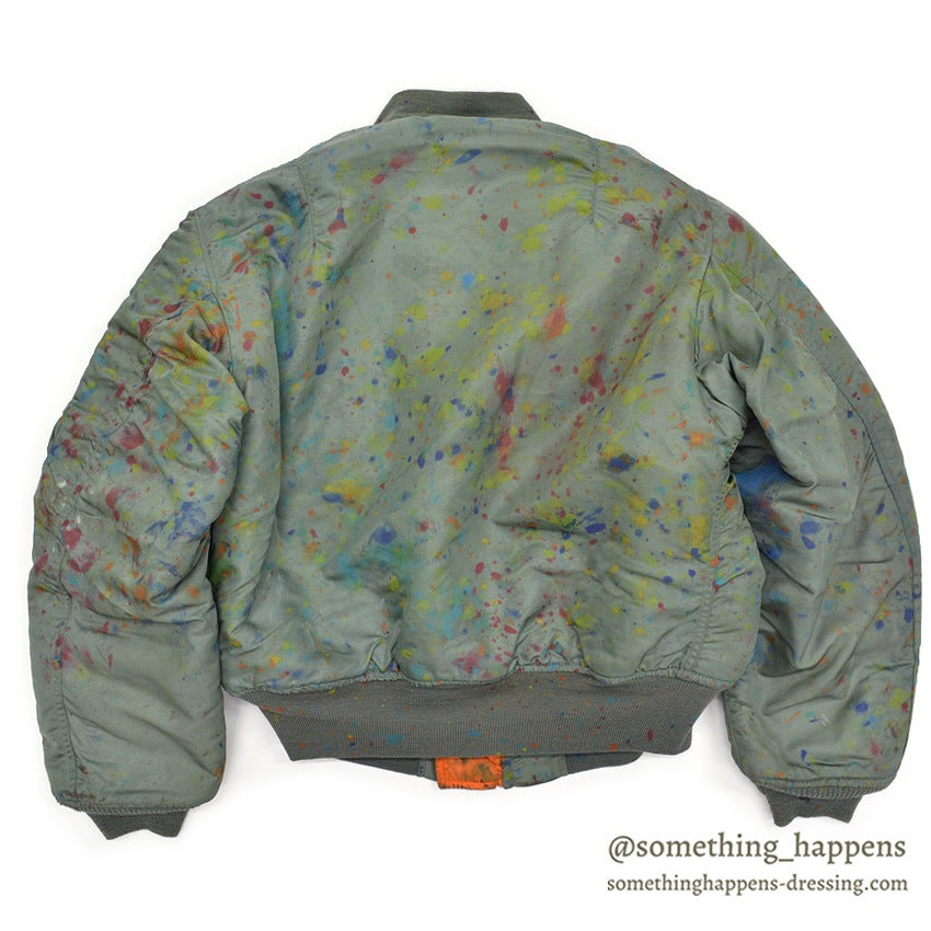 1960's USAF MA-1 FLIGHT JACKET / PAINT SPLATTER...L