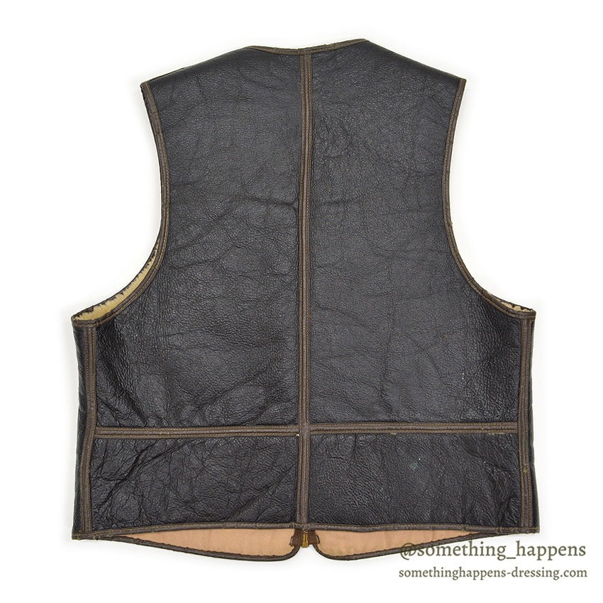 1960's POWR HOUSE SHEARLING WORK VEST...M