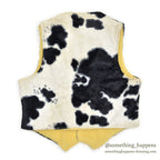 1960's CAMPUS ANIMAL PATTERN FAUX FUR BOA VEST... L