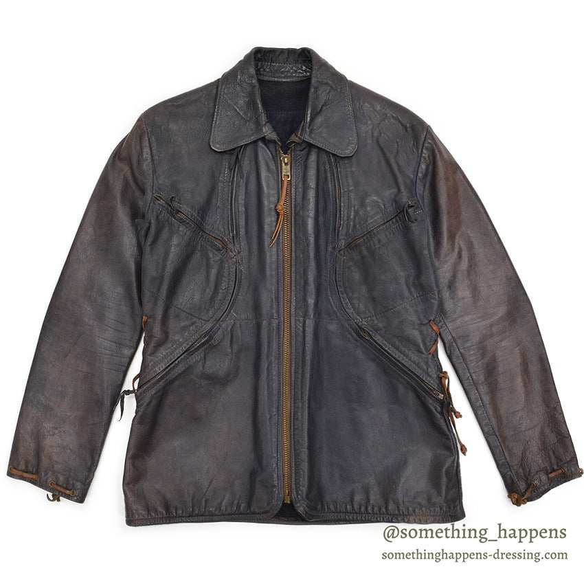 1960's~ EAST WEST MUSICAL INSTRUMENTS CO. LEATHER JACKET '' BACK PACK'' ...