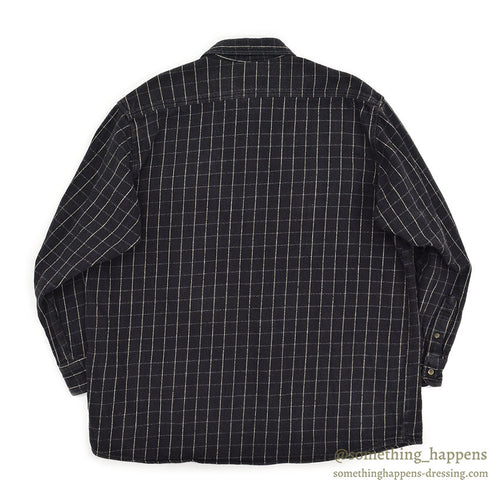 1990's BERNE BLACK COTTON HEAVY FLANNEL SHIRT... L