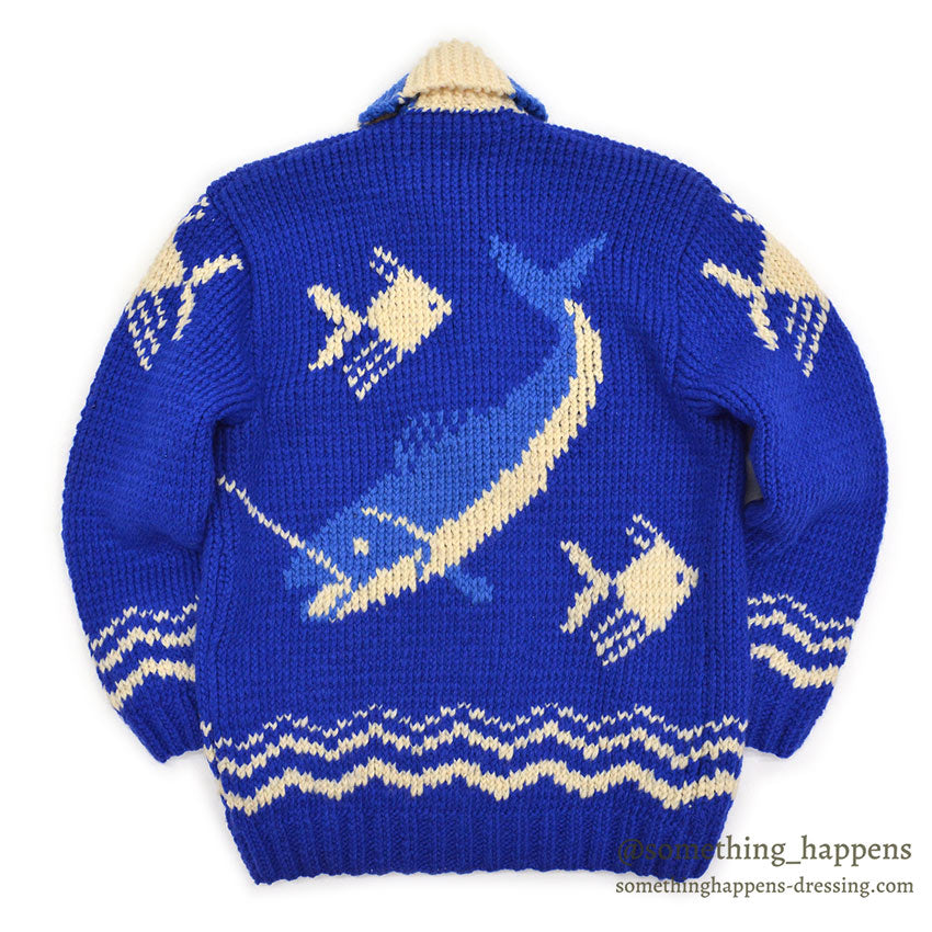 1960's FISH PATTERN COWICHAN SWEATER...