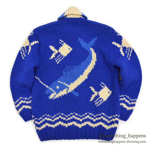 1960's FISH PATTERN COWICHAN SWEATER...