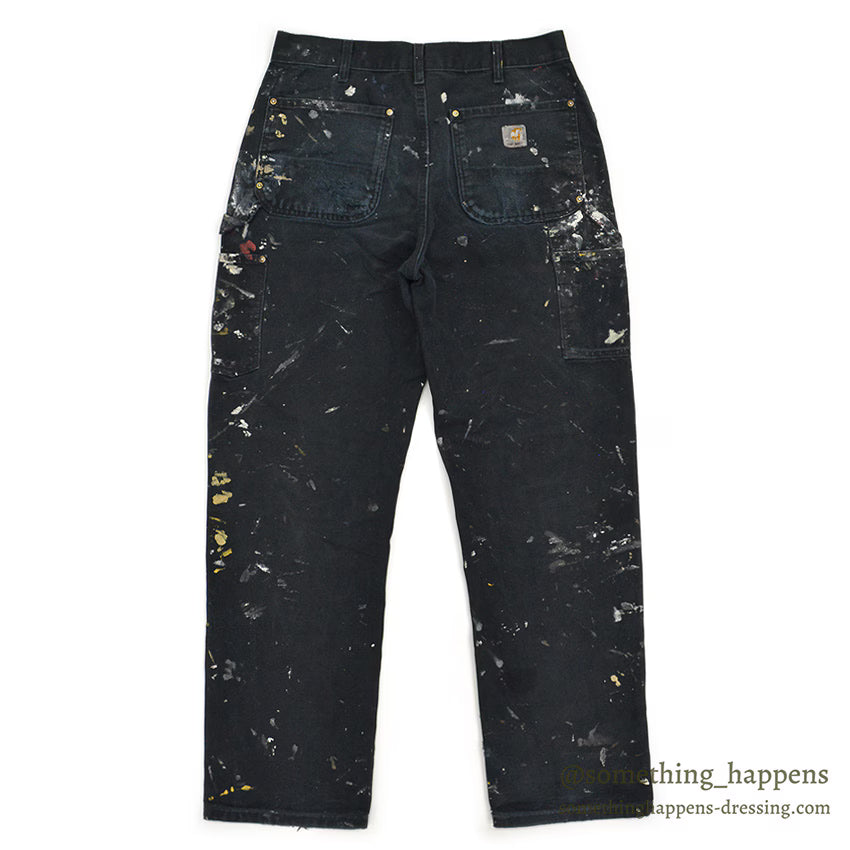 1990's CARHARTT BLACK DOUBLE KNEE DUCK PAINTER PANTS... W31/L31