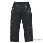 1990's CARHARTT BLACK DOUBLE KNEE DUCK PAINTER PANTS... W31/L31