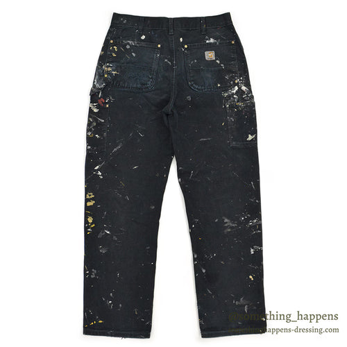 1990's CARHARTT BLACK DOUBLE KNEE DUCK PAINTER PANTS... W31/L31