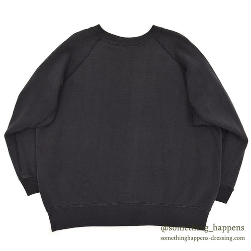 1960's CHAMPION UWM FLOCK PRINT SWEAT SHIRT / BLACK...XL