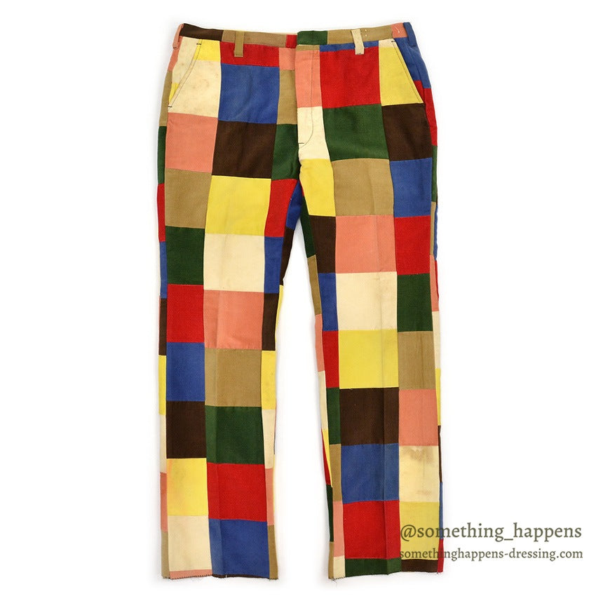 1970's DEADSTOCK HALRIN PATCHWORK CORDUROY PANTS...W38