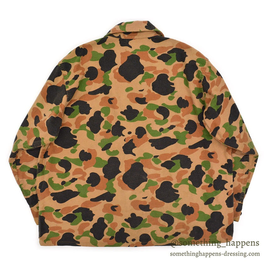 ~1980's DEERSKIN CAMO ZIP-UP CHAMOIS JACKET / UNUSUAL COLOR ... XL