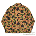 ~1980's DEERSKIN CAMO ZIP-UP CHAMOIS JACKET / UNUSUAL COLOR ... XL