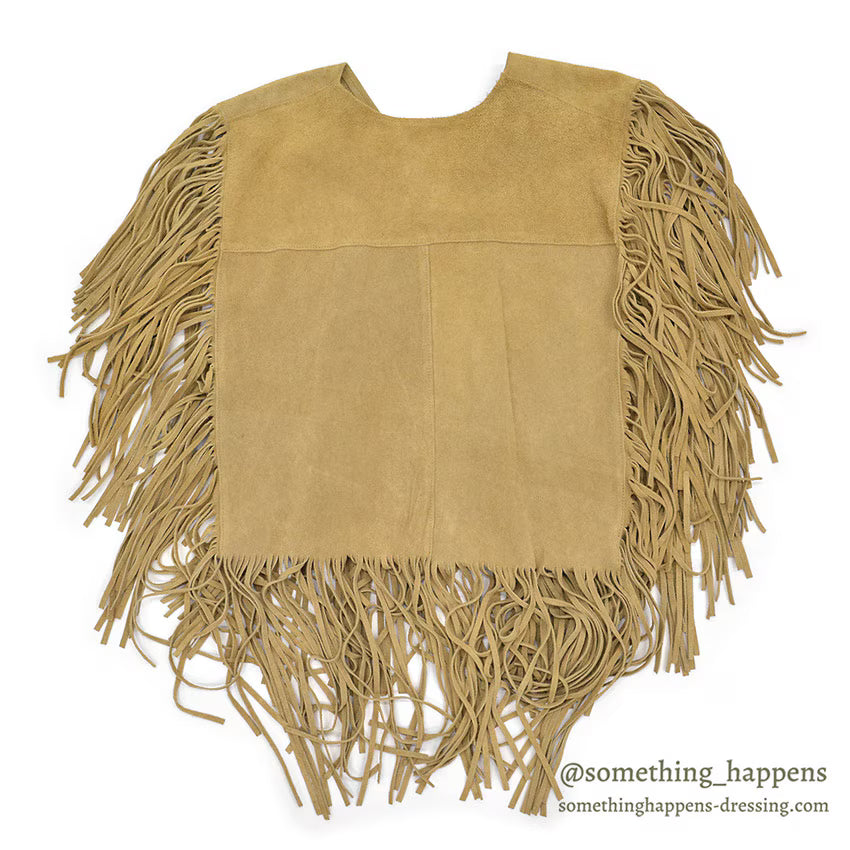 1970's GALLAGHERS SUEDE LEATHER FRINGE PONCHO...S