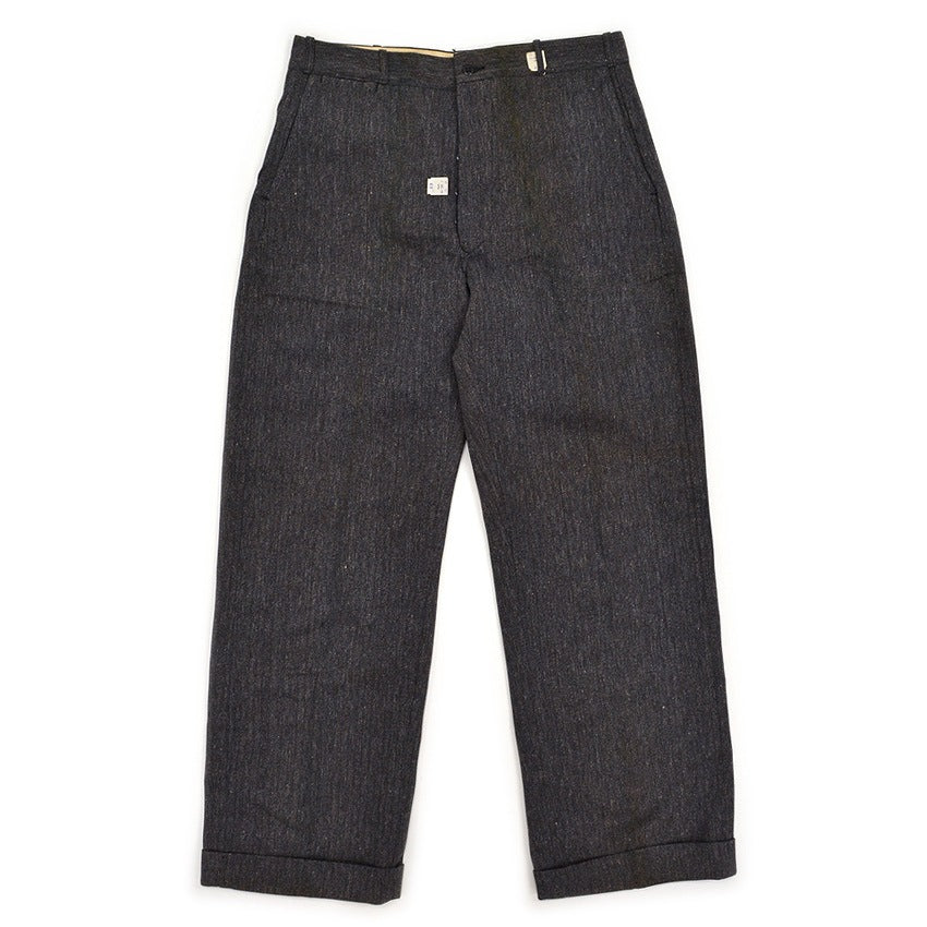 c.1940 DEADSTOCK OLD COTTON STRIPE WORK PANTS / ESSEX TROUSERS ... W33/L31