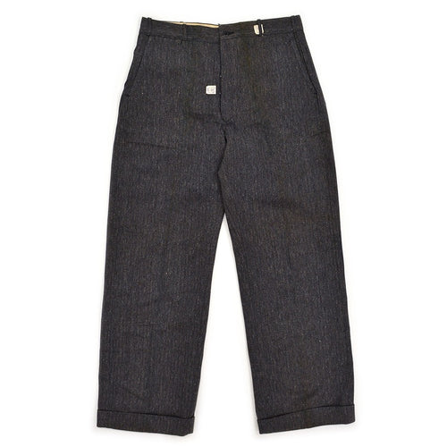 c.1940 DEADSTOCK OLD COTTON STRIPE WORK PANTS / ESSEX TROUSERS ... W33/L31