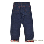 1950's UNKNOWN DOUBLE KNEE DENIM PAINTER PANTS / FLANNEL LINED ... W33/L30
