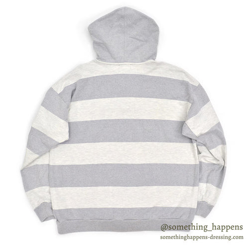 1980's LLBEAN STRIPED COTTON SWEAT HOODIE... L-TALL