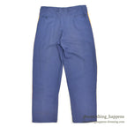 1960's RAYON YELLOW LINE BLUE SLACKS... W32