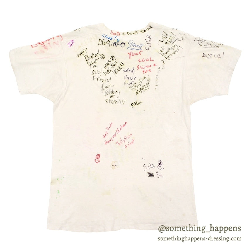 1970's FRUIT OF THE LOOM HAND MESSAGE AND DRAWN T-SHIRT ... M