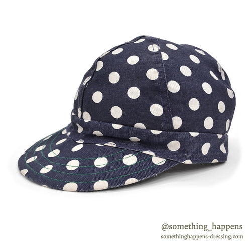 1970's~ KROMER POLKA DOTS CAP / NAVY... 71/2