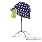 1970's DEADSTOCK MIDWAY POLKA DOTS HAT / NAVY...L
