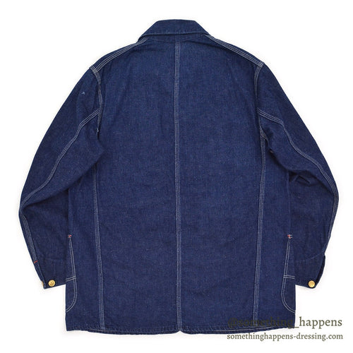 1950's~ BLUE GEM DENIM COVERALL / DARK AND EXCELLENT...
