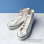 1990's DEADSTOCK CONVERSE ALL STAR HI / WHITE GLOVE LEATHER ... US8