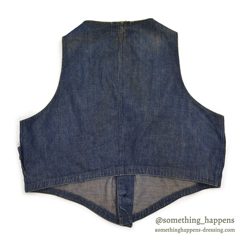 1920's~ DENIM HUNTING VEST / UNUSUAL, EXTREMELY RARE...