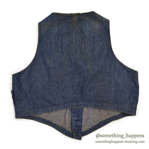 1920's~ DENIM HUNTING VEST / UNUSUAL, EXTREMELY RARE...