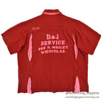 1960's TWO-TONE EMBROIDERY BOWLING RAYON SHIRT / UNIQUE BOWLING PIN BUTTON ...