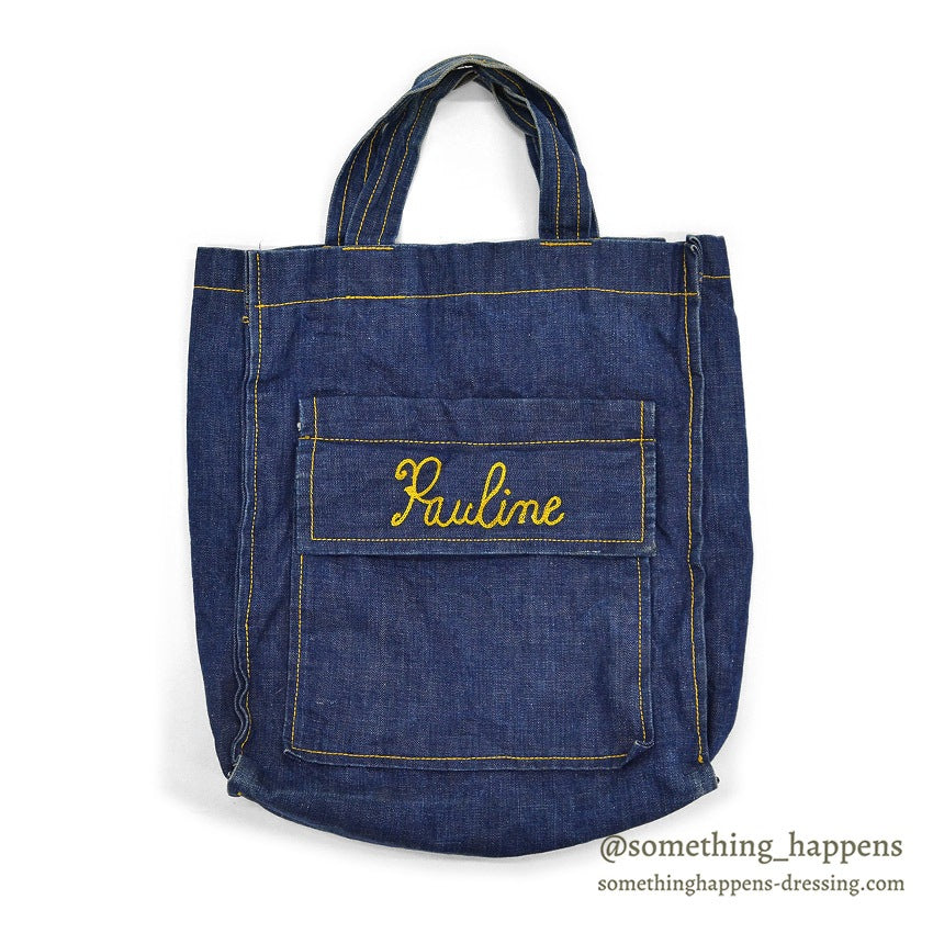 1960's~ Am. Legion Aux. Unit195 EMBROIDERY DENIM BAG ...
