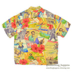 ~1990's JAMS WORLD POP ART RAYON ALOHA SHIRT...S