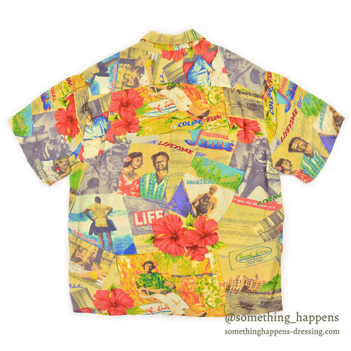 ~1990's JAMS WORLD POP ART RAYON ALOHA SHIRT...S