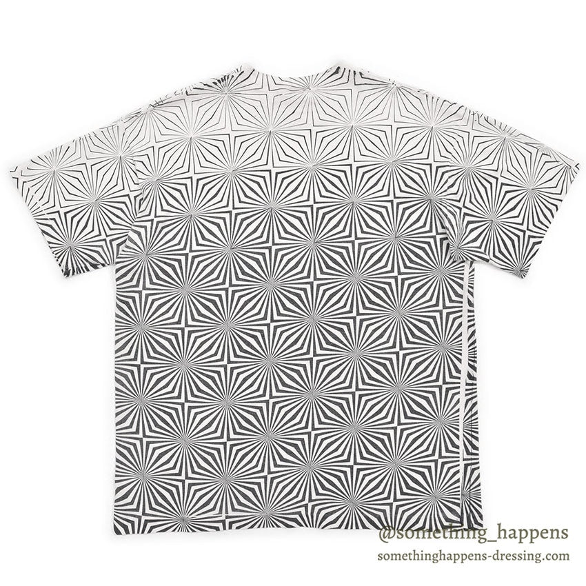 1990's ANDAZIA GEOMETRIC OPTICAL PATTERN ART T-SHIRT... L
