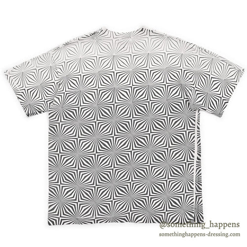 1990's ANDAZIA GEOMETRIC OPTICAL PATTERN ART T-SHIRT... L