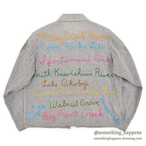 1950's~ CAMPERS TRAIL FULLY EMBROIDERED MEMORIAL JACKET / EXTREMELY RARE...