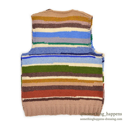 1960's~ MULTI COLOR HOME MADE COWICHAN VEST...