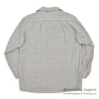 1950's BLACK / WHITE PLAID PULLOVER RAYON SHIRT...