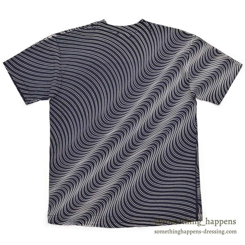 1990's ANDAZIA KILLER WAVE PATTERN ART T-SHIRT / NAVY ... L