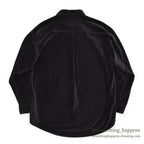 1980's~ BURMA BIBAS BLACK VELOUR SHIRT ... L