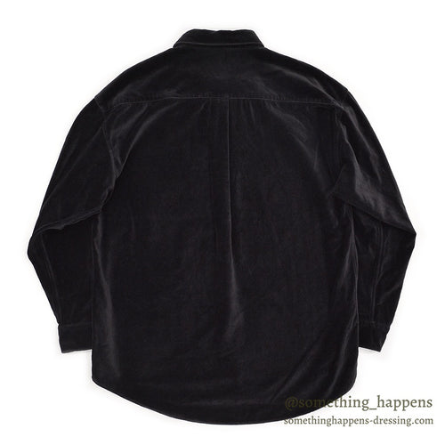 1980's~ BURMA BIBAS BLACK VELOR SHIRT... L