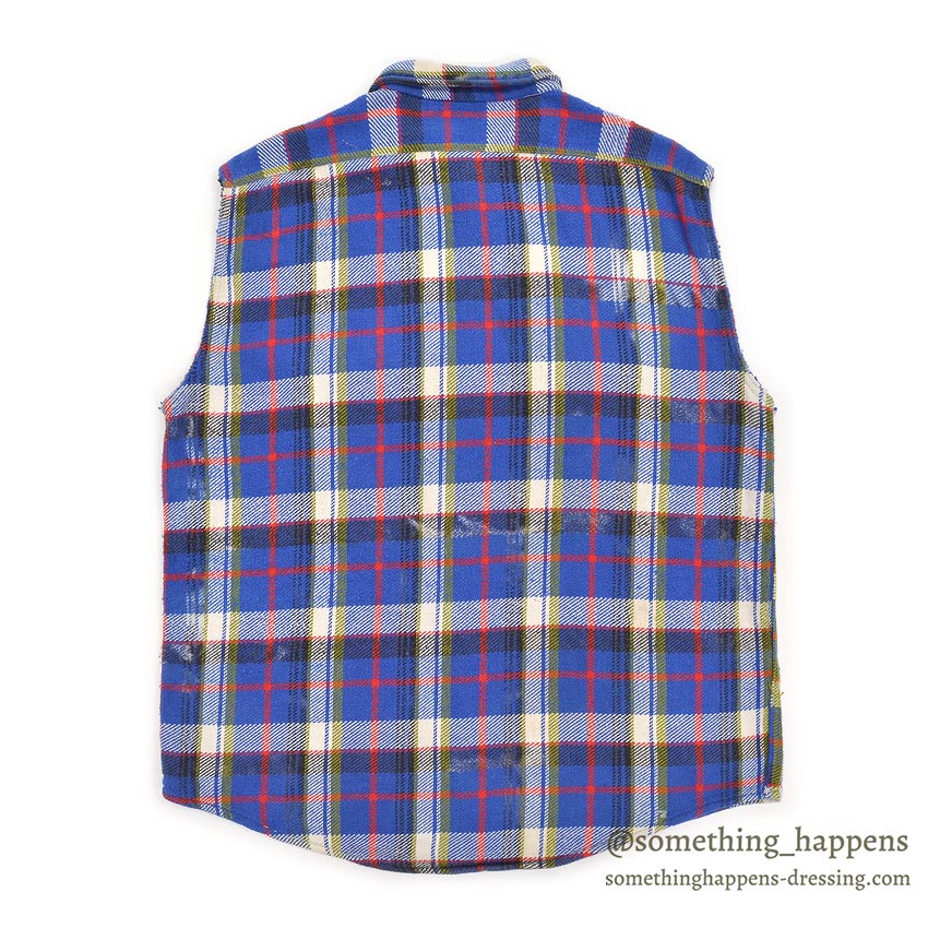 1960's BIG MAC HEAVY FLANNEL VEST / CUT OFF ... XL