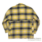 1940's~ YELLOW / BLACK PLAID DOUBLE MACKINAW WOOL JACKET / VERY RARE COLOR ...